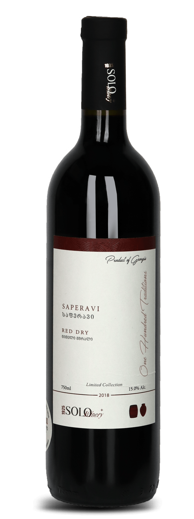 Solo 1925 Saperavi 2018 Qvevri/Oak barrel
